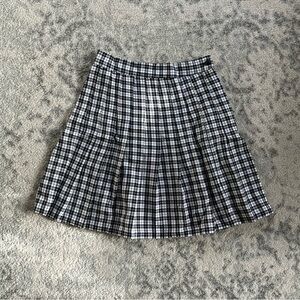 1990s Plaid Pleated Mini Skirt